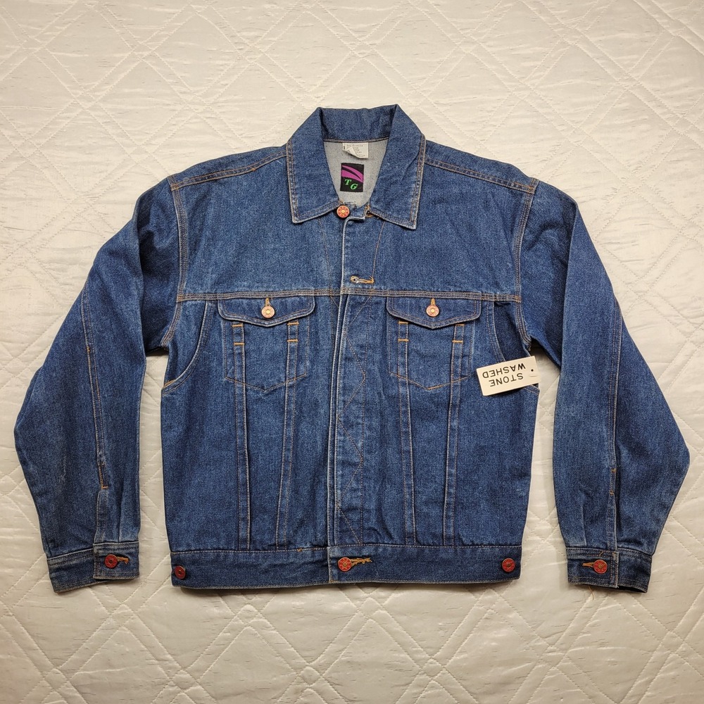 T G Stone Washed Fly Boys jean jacket size L nwt